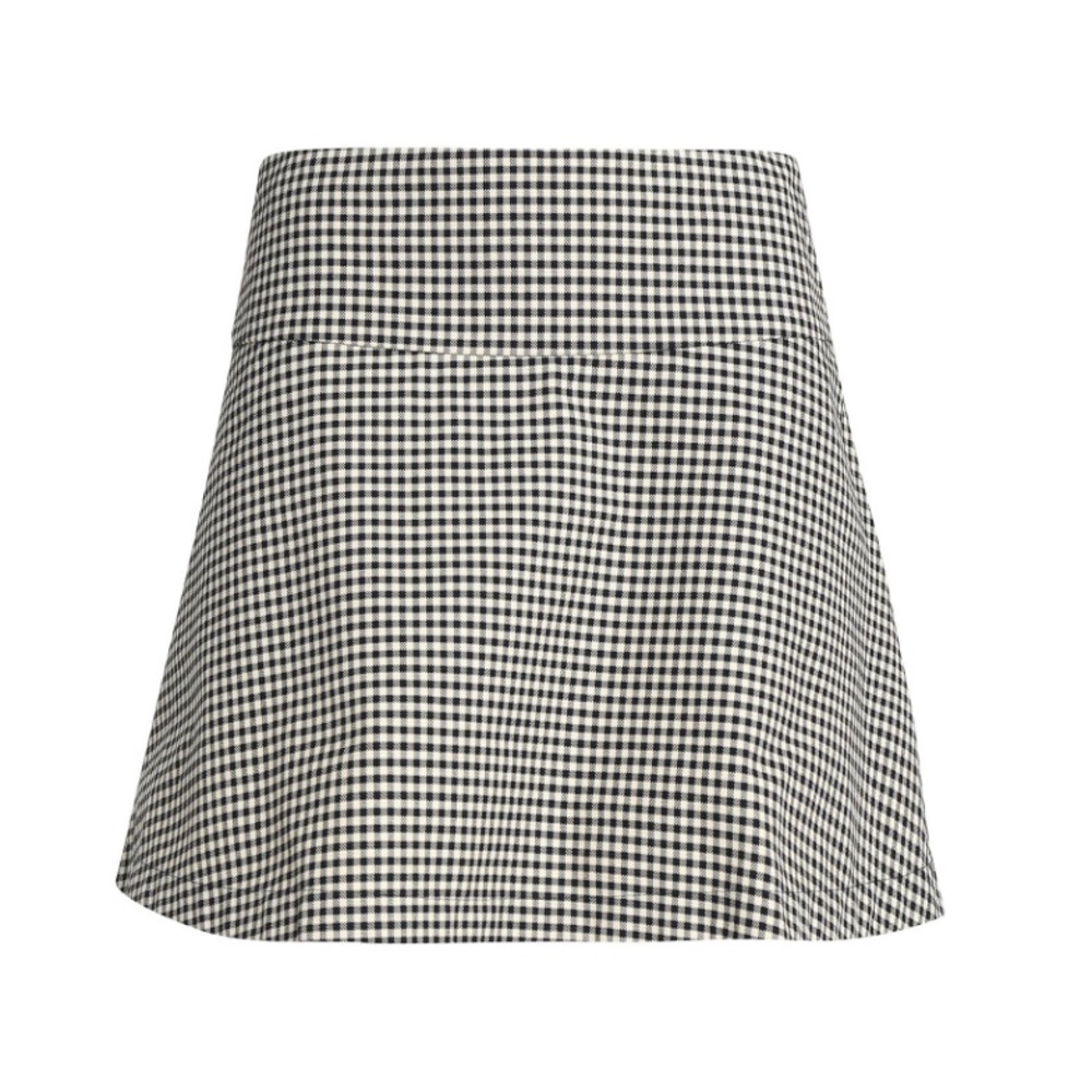 RED Valentino- Black & White Checkered Mini Skirt